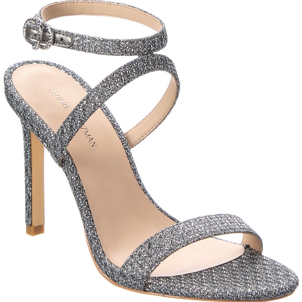 Stuart Weitzman Crystal Buckle 95 Glitter Sandal